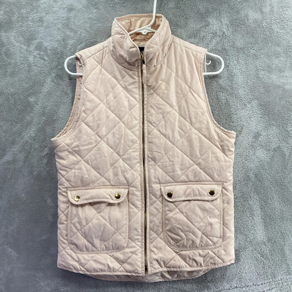 Blue Rain Women S Blush Pink Diamond Quilted Full Zip Vest Snap Flap Pockets